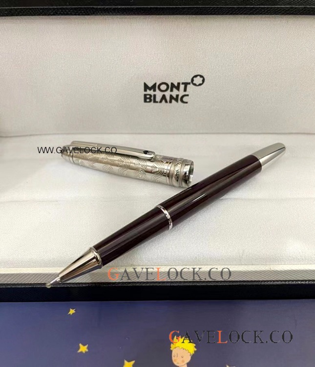2021 New! Copy Montblanc Meisterstuck Doue Classique Red&Silver 164 Rollerball Pen